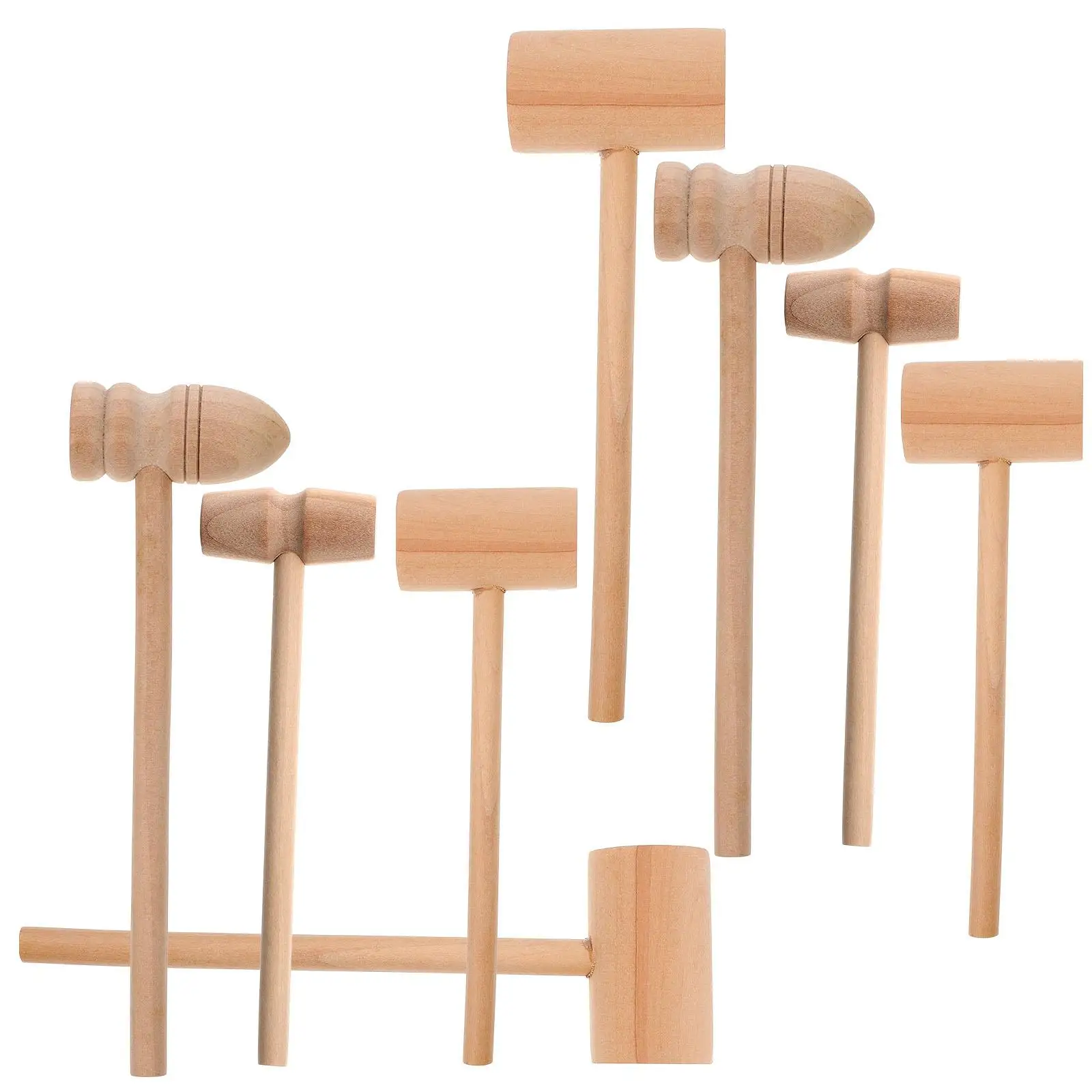 8 Pcs Mini Wooden Hammer Meat Mallet Small Toy Infant Toys Easter Household Egg Girl Kitchen Kids