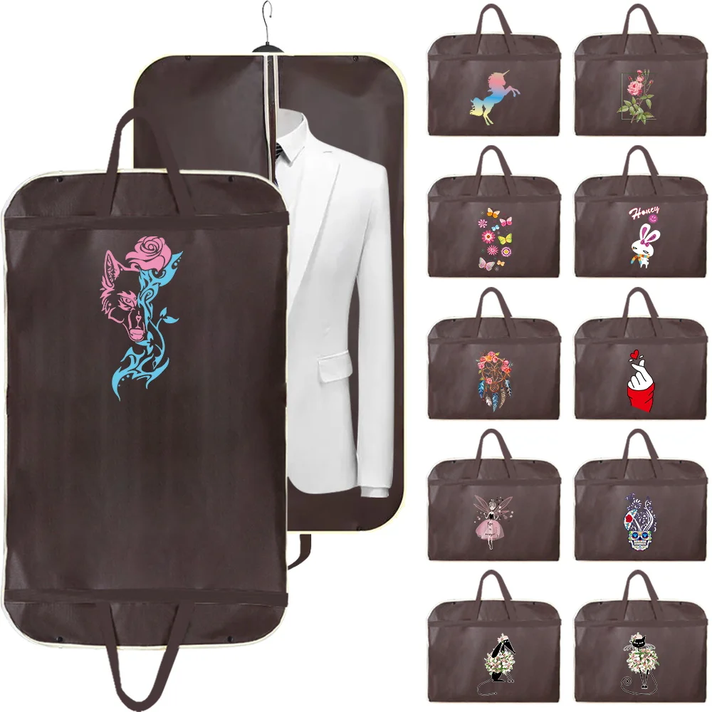 Clothing Cover Wedding Dress Dust Cover Wardrobe Hanging Clothes Organizer Dustproof Suit Coat Protector Garment Bag Color Print