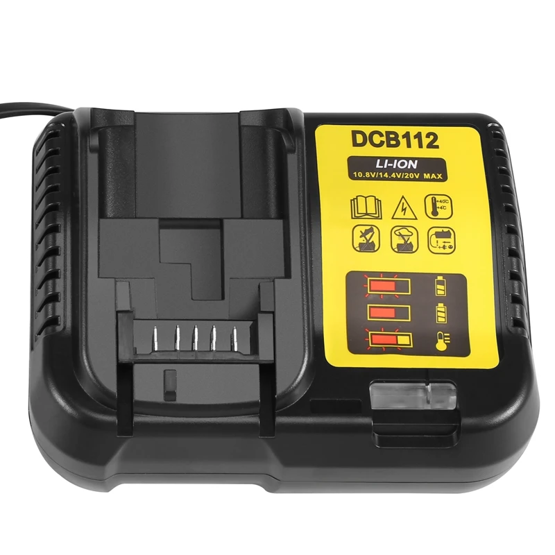 

Dcb112 Li-Ion Battery Charger For Dewalt 10.8V 12V 14.4V 18V Dcb101 Dcb200 Dcb140 Dcb105 Dcb200 Black