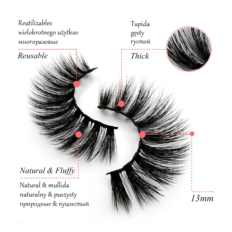 5 pares Multipack 3D pelo de visón suave pestañas postizas hechas a mano pestañas largas y esponjosas herramientas de maquillaje de ojos naturales imitación H13 E08 E01