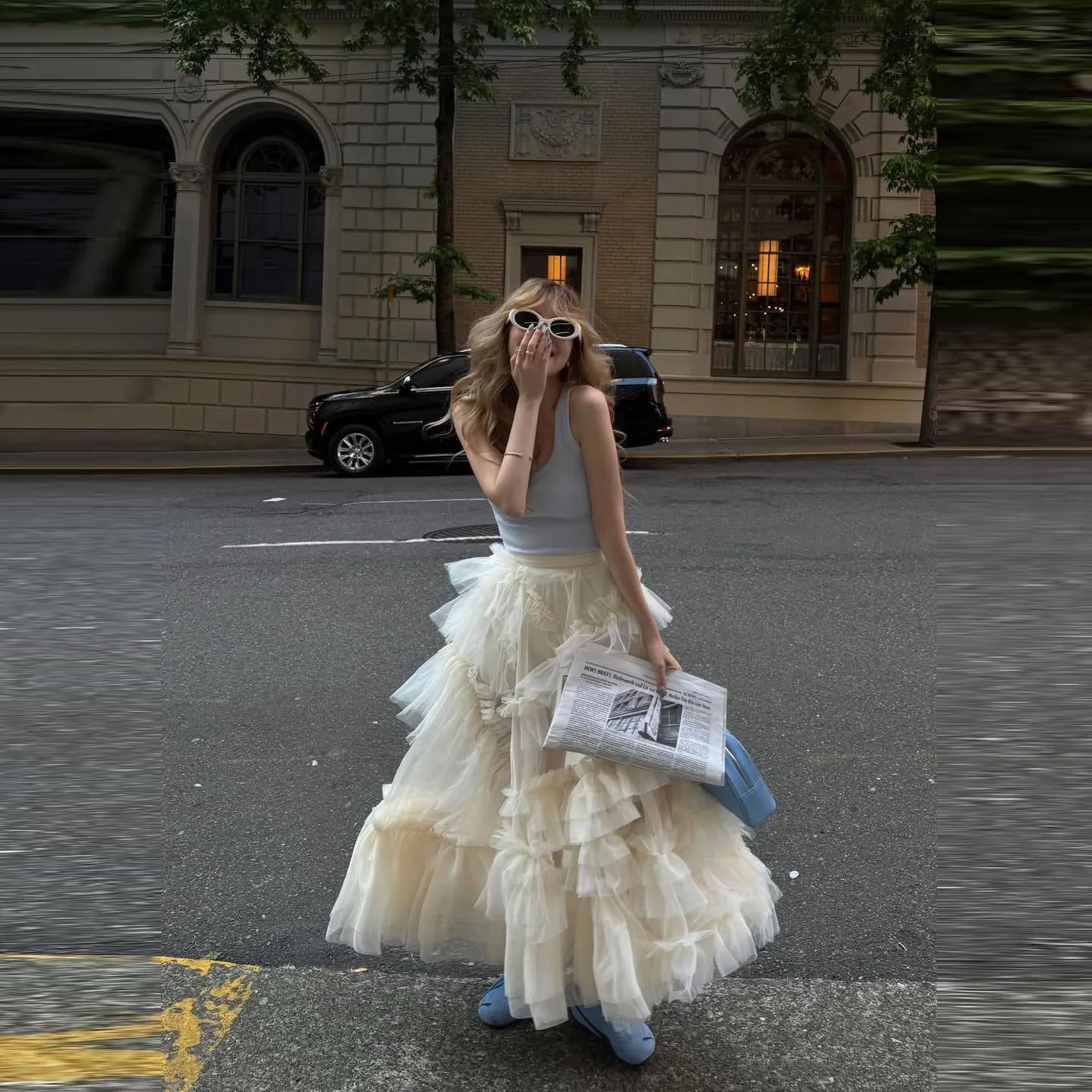 

Tulle Skirt with Multiple Layers High Waist A-Line Skirt Made of Soft Polyester Fabric Perfect for Party and Daily Wear