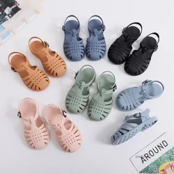 Summer  Kids Casual Roman Slippers Beach Shoes Summer Children Sandals Baby Girls Hollow Out Soft Non-slip Shoes