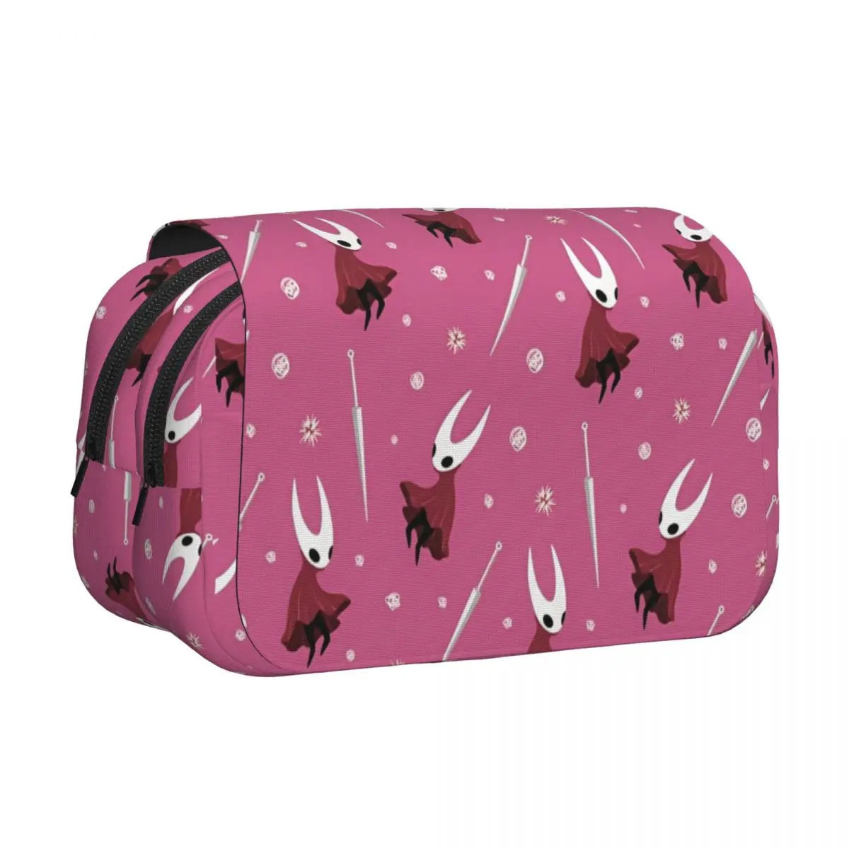 Double Clamshell Pen Case Hollow Knights Silksongs Pencilcases Pen Box for Student Bags Students School Zipper Stationery