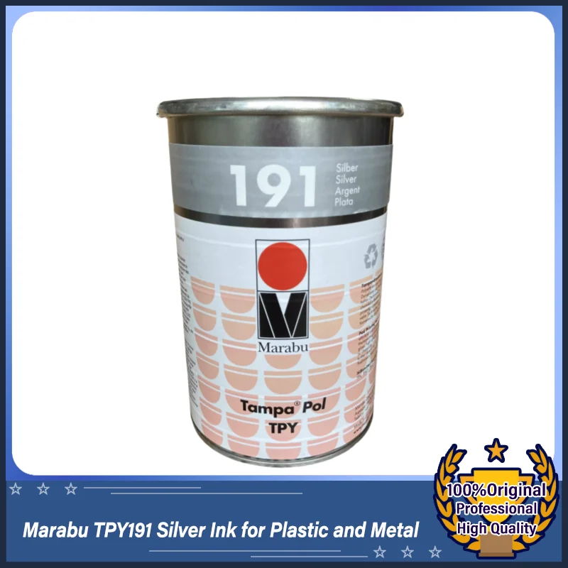 Marabu TPY191 Silver Ink for Plastic and Metal - High-End Screen and Pad Printing