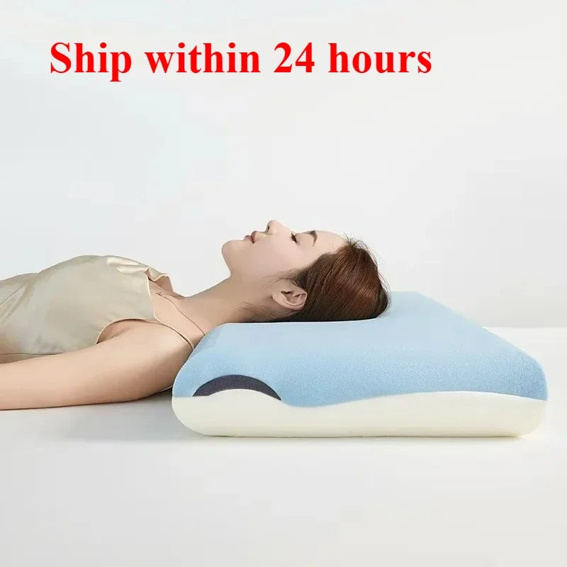 Double Core Zero Pressure Memory Cotton Neck Pillow, Hotel Deep Sleeping Pillow Slow Rebound Pillow