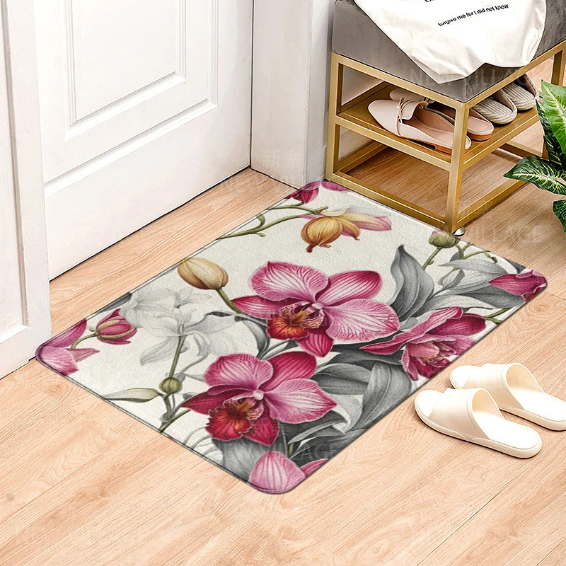 House entrance carpet Home door mat Modern Nordic style Room Bath Foot bathroom non-slip Kitchen water rugs Abstract plant