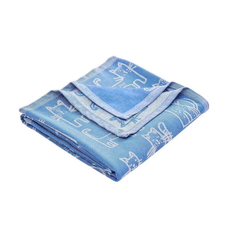 Sapphire blue kitten aviation blanket aircraft blanket first class cover blanket office nap blanket air conditioning blanket