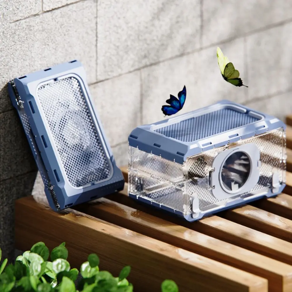 

Folding Insect Observation Box Waterproof Wear Resistant Portable Hamster Cage Transparent Pet Observation Box for Outdoor