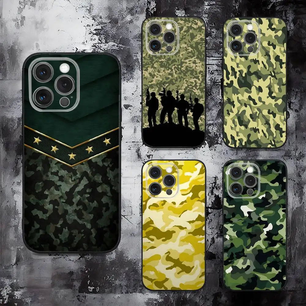 

US ARMY Digital Camouflage Phone Case For iPhone 16,15,14,13,12,11,Pro,Max,Plus,X,XS,SE,E,Mini,Soft Silicone Black Case
