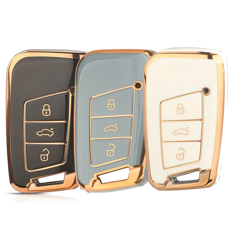 

jingyuqin TPU Remote Car Key Case Cover for Volkswagen VW Magotan Passat B8 Golf Seat Skoda Superb A7 Kodiaq Protect Accessories