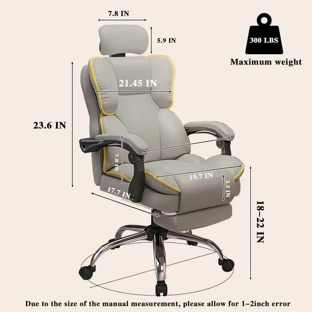 Executive Office Chair with Foot Rest High Back Office Chair Computer Gaming Chairs PU Leather Office Reclining Chair