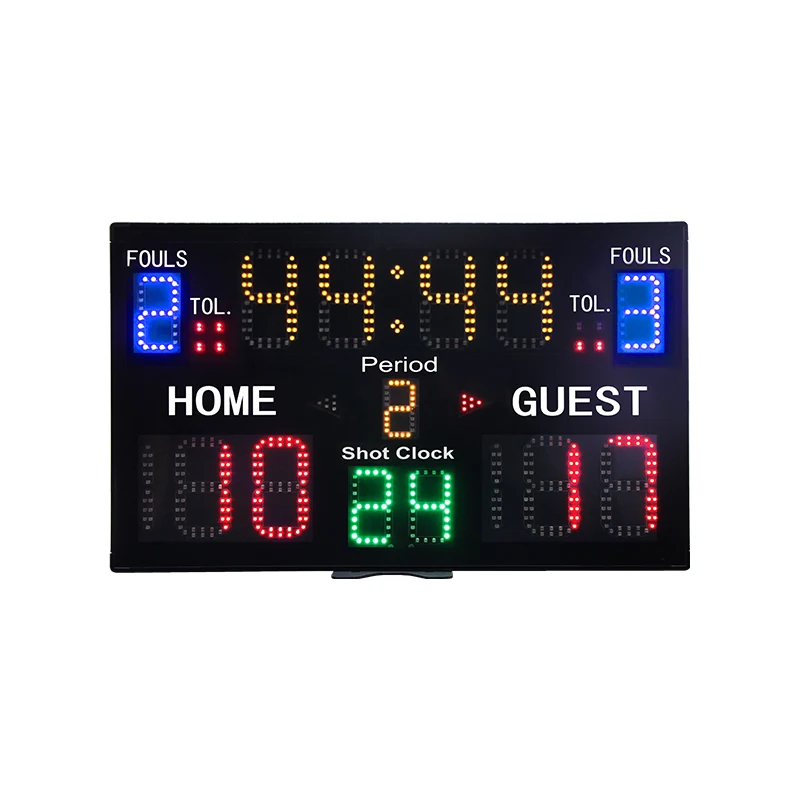 

18650 Built-in Battery Or Type-C Power Supply Portable Scoreboard LED Electric Digital Basketball Scoreboard With 24s Shot Clock