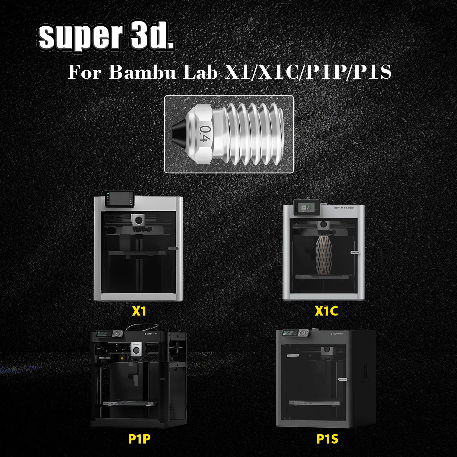 Ugello Bimetallico Bambu Lab P1S 0.4 0.6 0.8, Ugello Bambu Lab X1C, Ugello P1P, Ugello Bambu Lab X1 Carbon Per Hotend Stampante 3D Bambu Lab-image