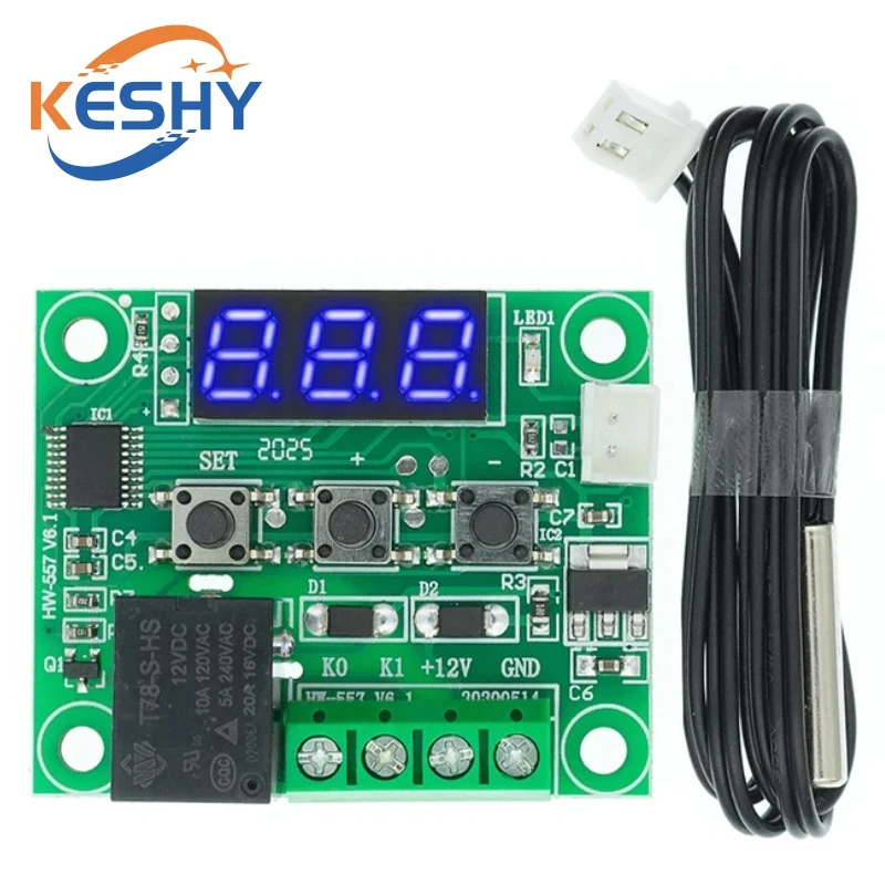 W1209 DC 12V Red/Blue heat cool temp thermostat temperature control switch temperature controller XH-W1209