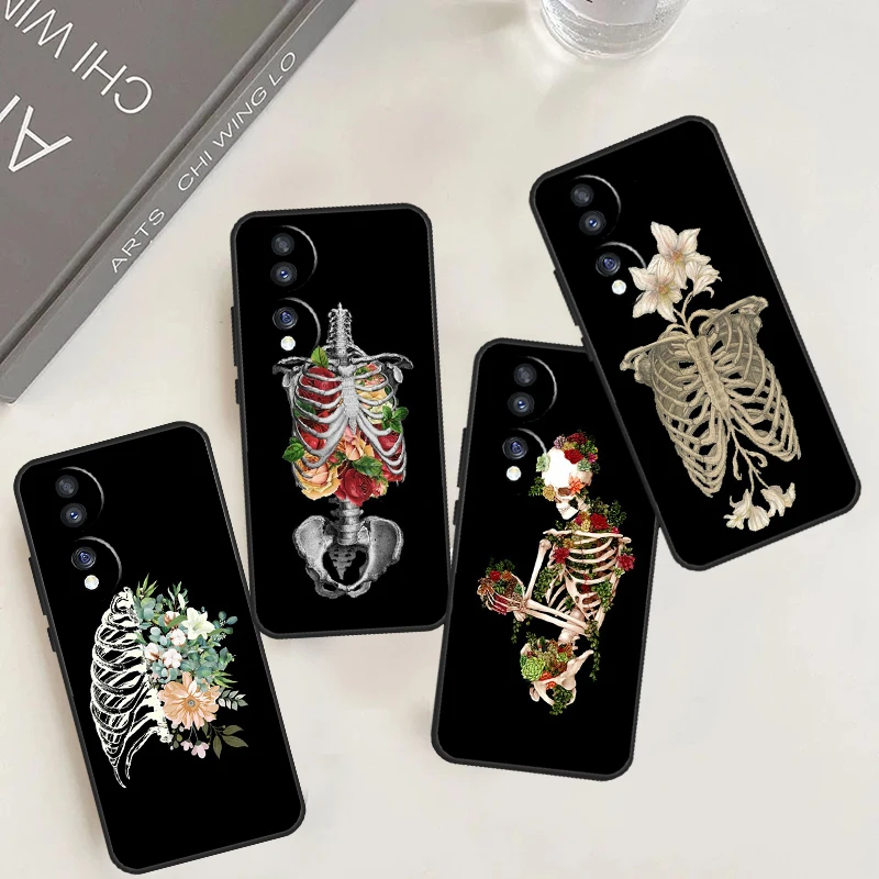 Skull Bones Botany For Honor 90 50 70 Lite Magic 6 5 Pro Case For Honor X8b X9b X9a X8a X7a X6a X9 X7 X8 Cover