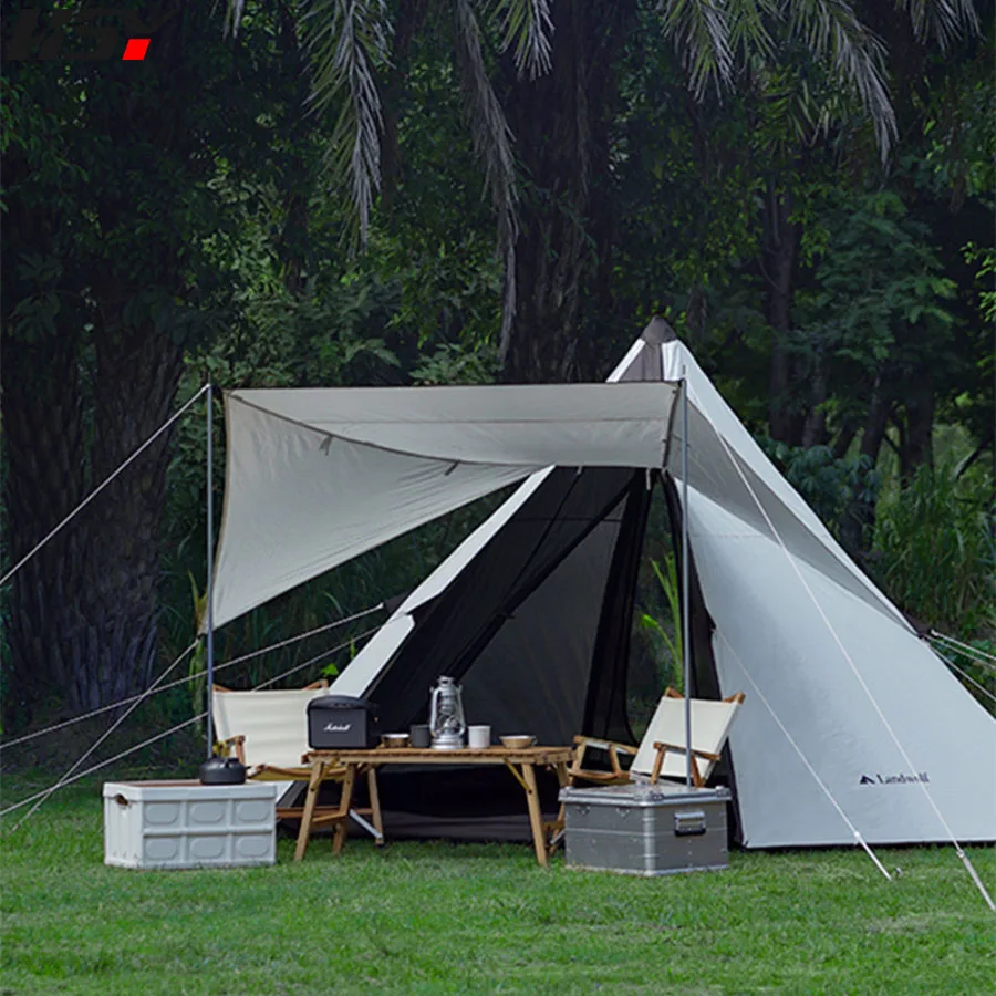 

Indian Oxford Tent without Center Column, Large Space, 2 Doors with Big Door, Outdoor Camping Teepee, 3-4 People