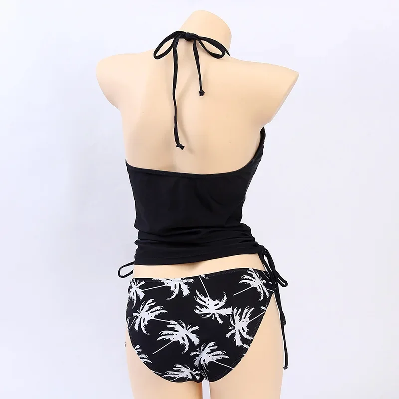 المحافظ عبر أكثر من طباعة شجرة جوز الهند شنقا الرقبة بيكيني أعلى منفصلة أسفل بحر سلسلة التعادل الشاطئ بدلة السباحة