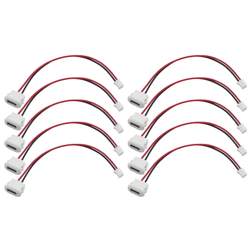 SYW-10PCS USB Type C Direct Pressure Welded Wire Connector Jack Female Lamp Toy Charging Port With Card Buckle