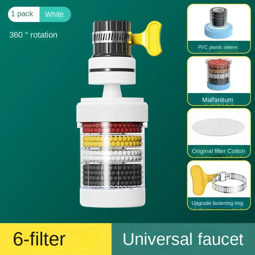 360° Rotatable 6 Layers Faucet Filter Faucet Extenders Kitchen Tool Bubbler Filtration Sink Bathroom Accessories