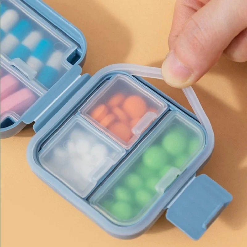 1/2PCS Pill Organizer Moisture Proof Small Pills Box ,Portable Sealed Pill Storage Box Compartment Pill Case Medicine Container