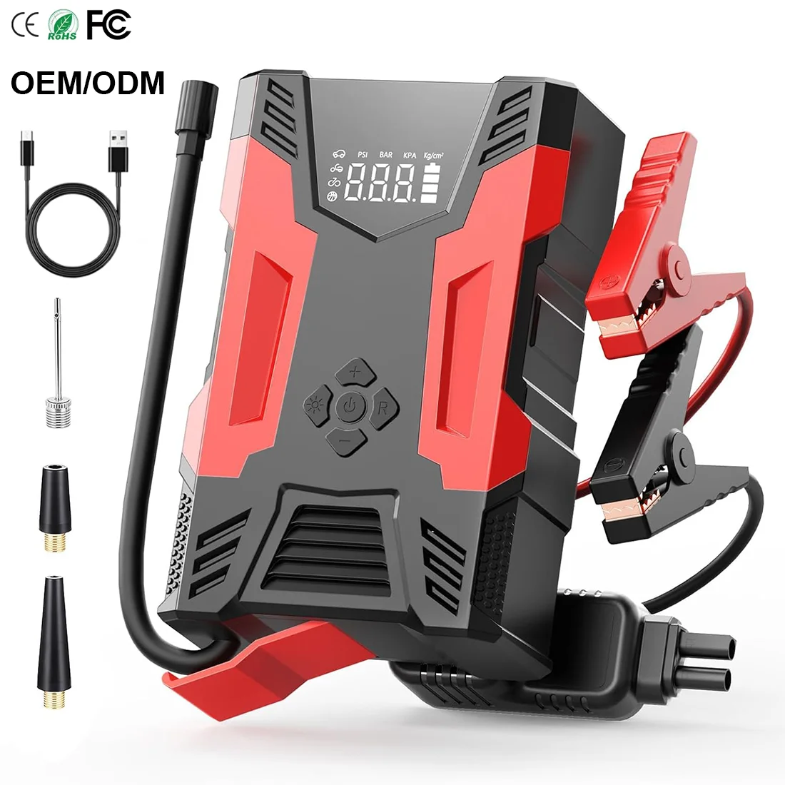 4 in 1 Portable  Car Jump Starter with air Compressor Jump Starter Booster Pack 12V Jump Box with Air Pump