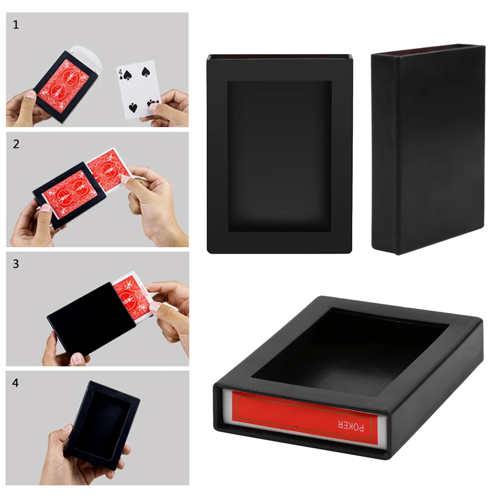 Plastic Magic Trick Box Portable Illusion Card Box Poker Lightweight Mini Performance Props Novelty Toys for Kids Children Gifts