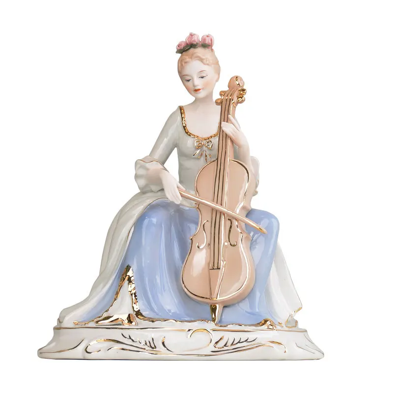 

Европейская керамическая виолончель, женское украшение, современный дом, гостиная, спальня, винный шкаф, ТВ-шкаф