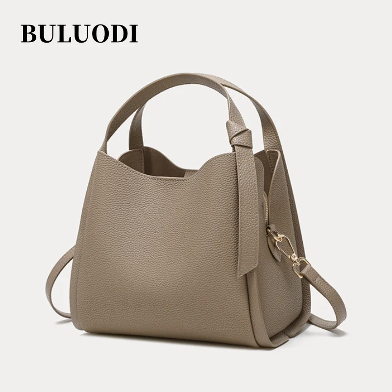 

Female Fashion Cowhide Luxury Designer Handbags Lady Commuting Large Capacity Bucket Bags Women Cow Genuine Leather Shoulder Bag