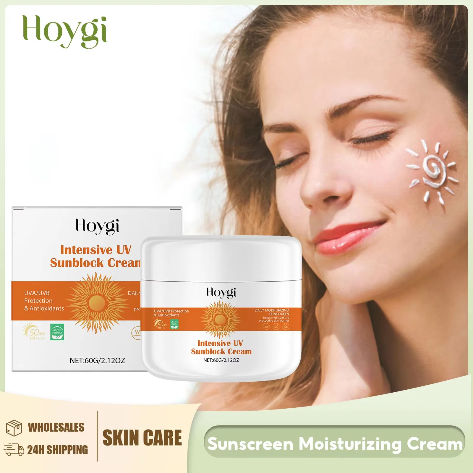 Sunscreen Cream UV Protective Spf 50+ High Sun Protection Reduce Dryness Anti Oxidant Oil Control Nourishing Sun Isolation Cream