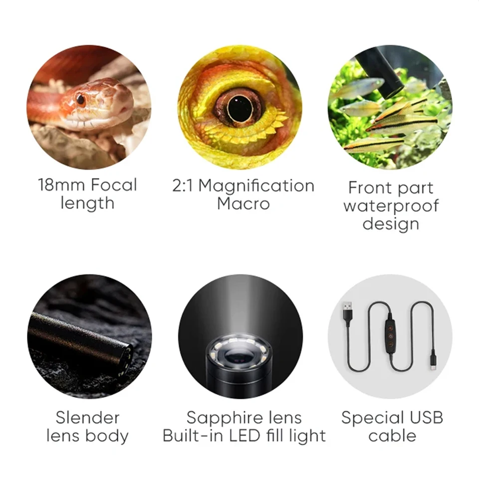 AstrHori 18mm F8 APS-C Manual Focus Probe Lens 2X Macro 20cm Waterproof Front Fixed Focus Lens for Sony A7 Fuji X-A10 Nikon Z9