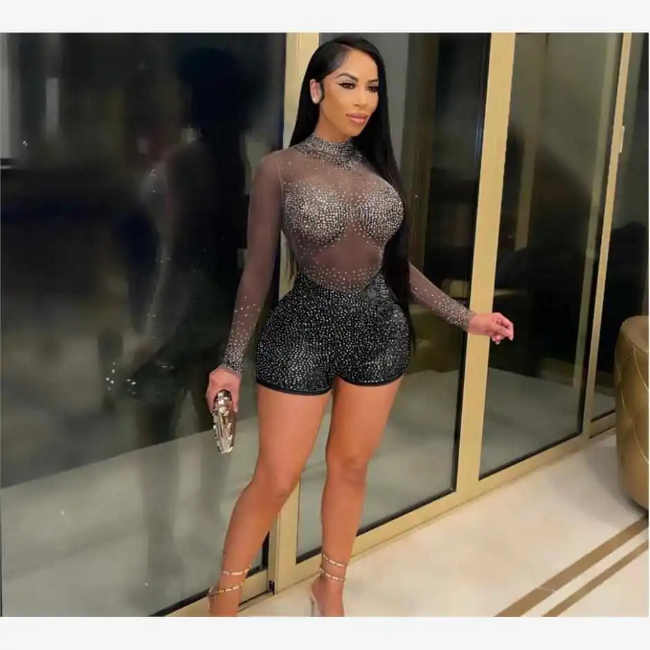 

Комбинезон Sexy Me Perspective, круглый Ne Long Sve ort Pants, женские брюки из Thiened из полиэстера с высокой талией, оригинальный дизайн