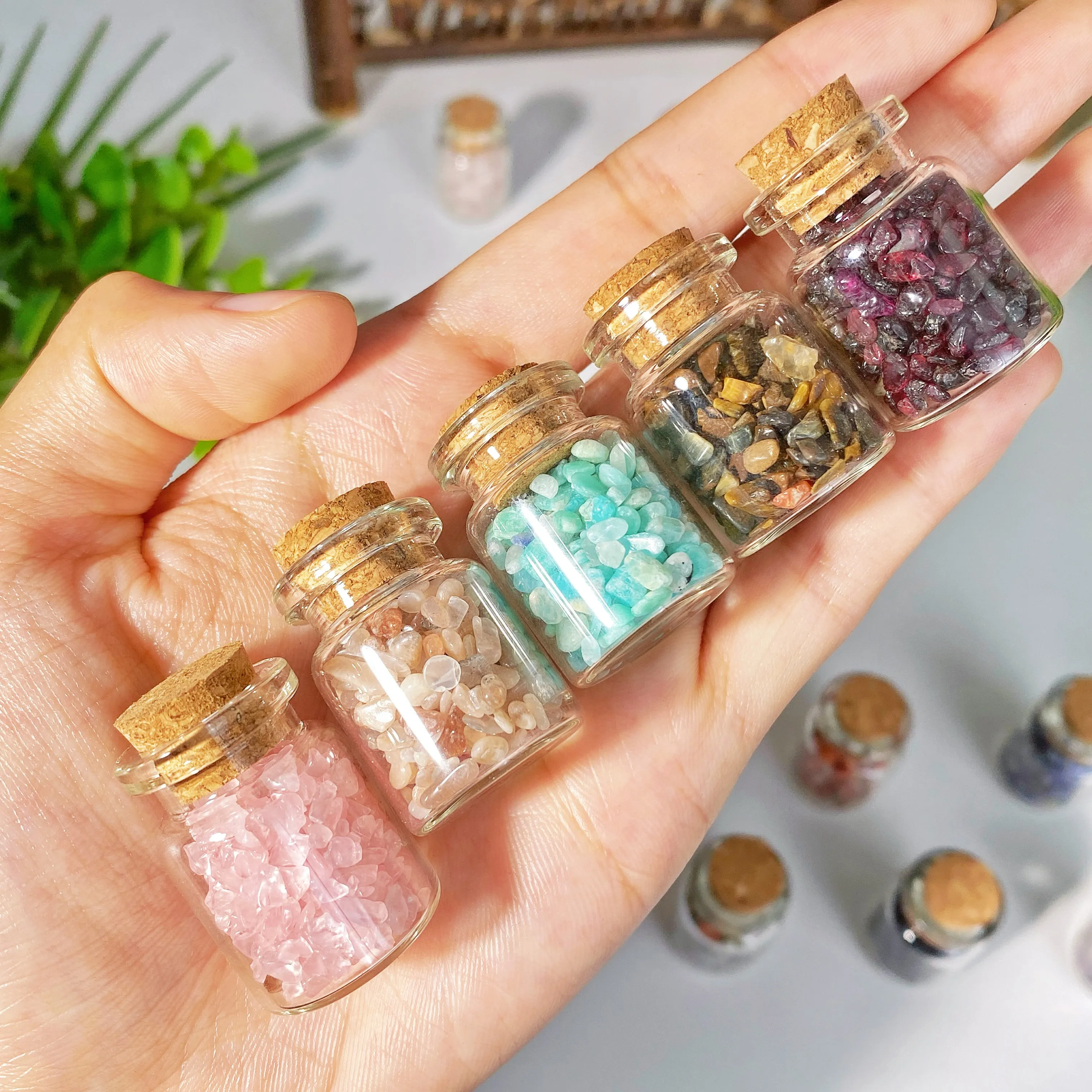 Random 1PC Multi-Material Chips Perfume Bottle, DIY Jewelry Creation, Natural Stone, Gemstone Jewelry, Glitter,Gift, Decoration