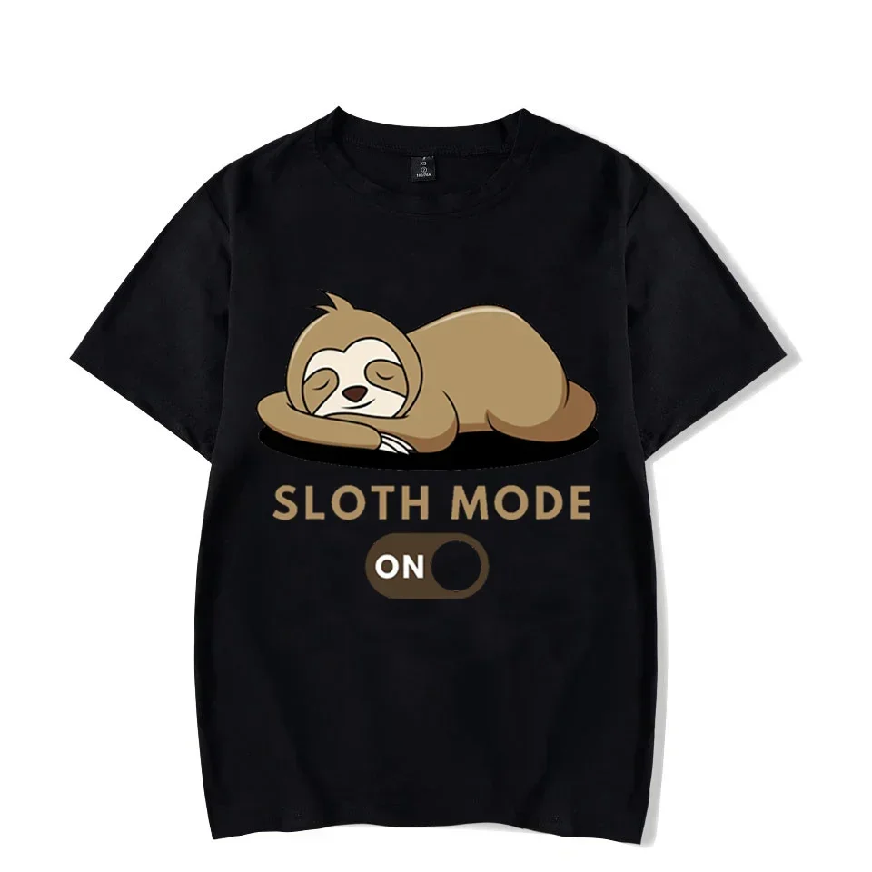 Men\'s T-shirts Sloth Mode Graphic Tees Y2k Short Sleeve Shirt Men Cartoon Animal Streetwear Tops Funny Sloth Homme Camiseta