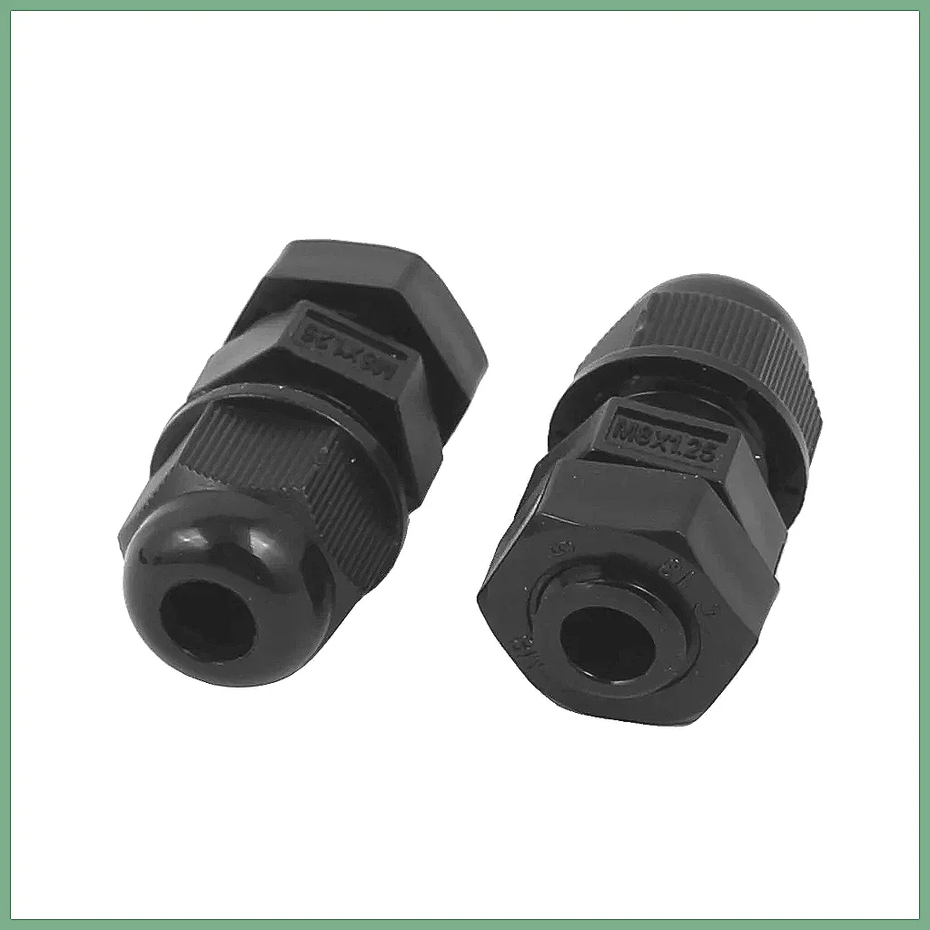 M8 x 1.25 Cable Gland 10Pcs 8mm Waterproof Connector Joints, Black Nylon Adjustable Wire Fastener, IP68 Sealing Fixing Nut fo