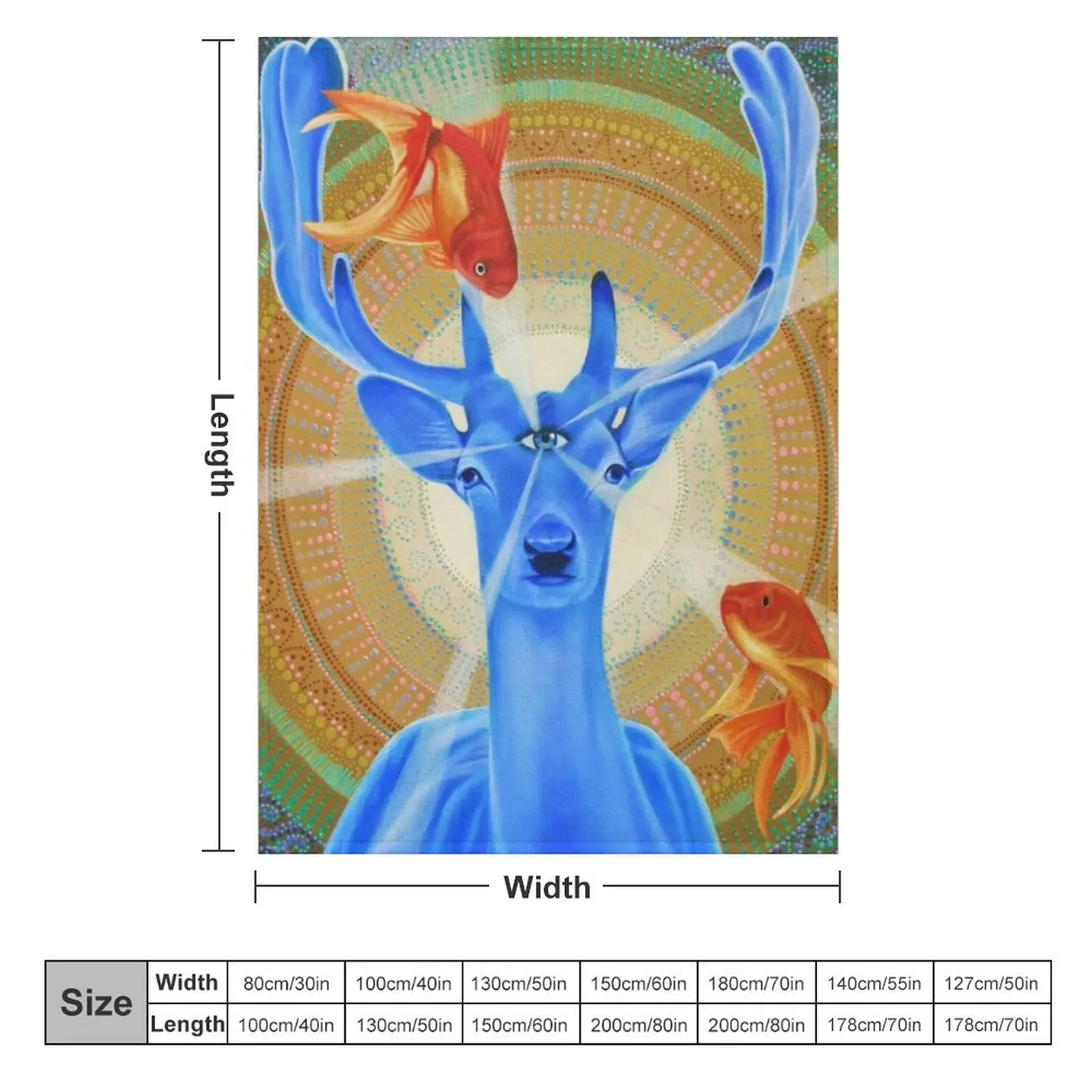 EL VENADO AZUL - ART BY PASCAL ROY Throw Blanket Multi-Purpose Thermal Blankets