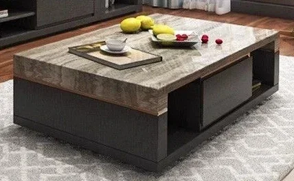 Factory Direct XX Light Luxury Marble Coffee Table TV Cabinet Combination Modern Simple Living Room Household Square Table