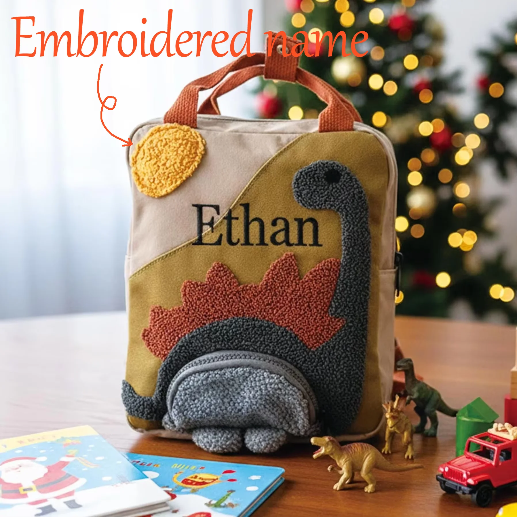 Embroidered Name Kids Backpack Personalized Dinosaur Backpack Cute Dino Adventure Bag for Boys Ideal Kindergarten Birthday Gift