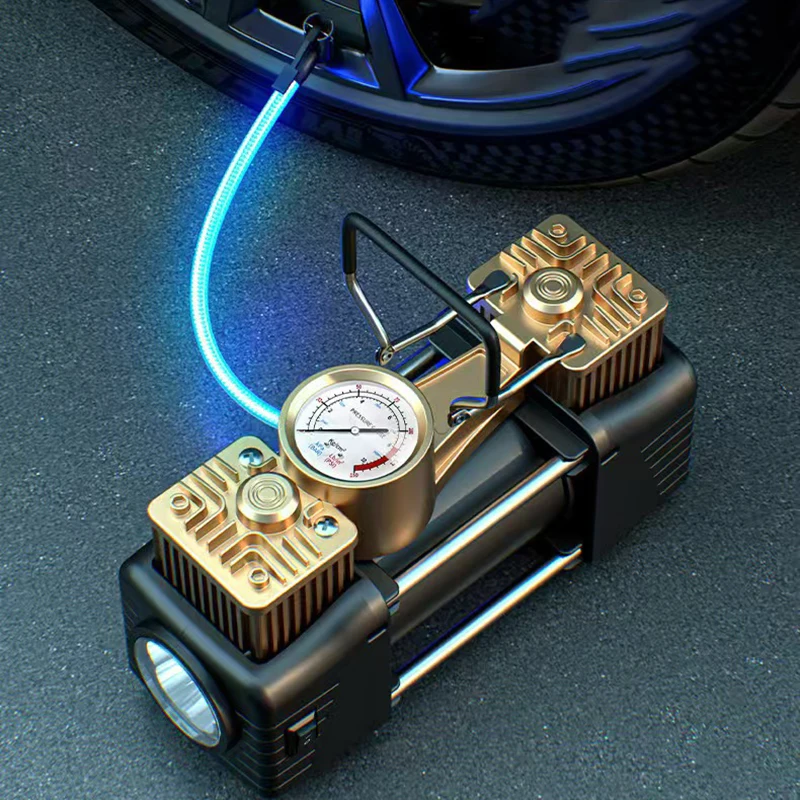 Pompe à air pour voiture à dou - Tire Inflator Dual Cylinder avis et prix