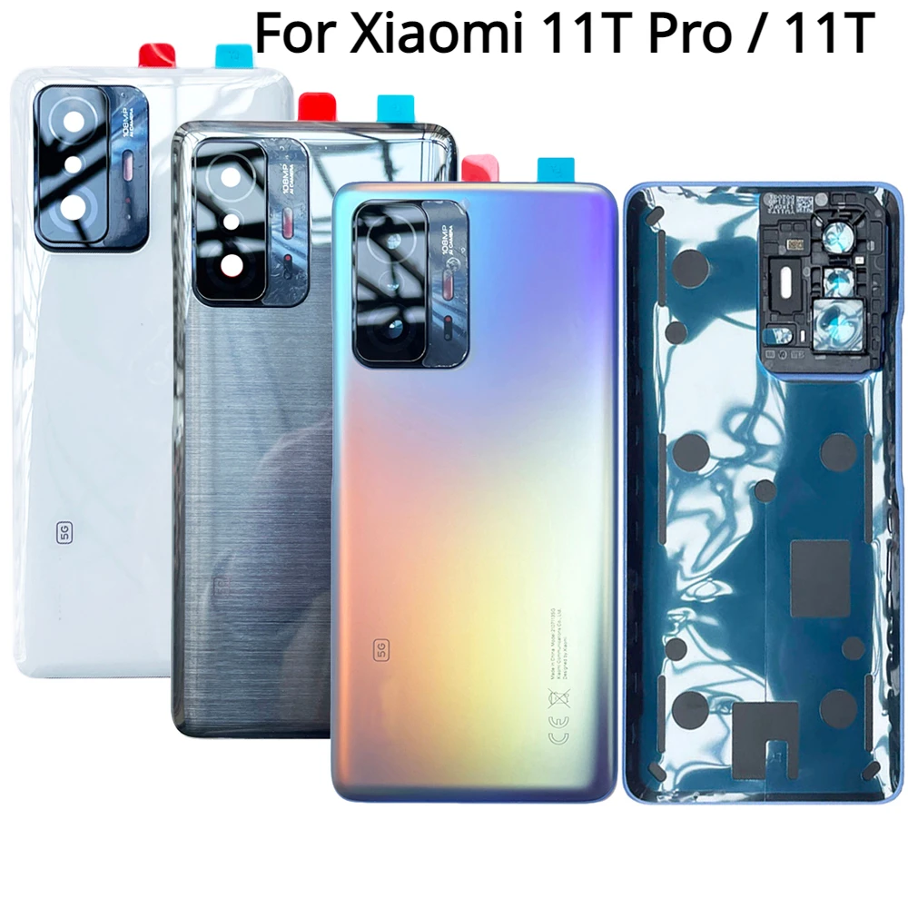 

Новый оригинальный для Xiaomi 11T Pro 5G / 11T 5G Задняя стеклянная крышка сменный задний корпус крышка аккумулятора с объективом камеры