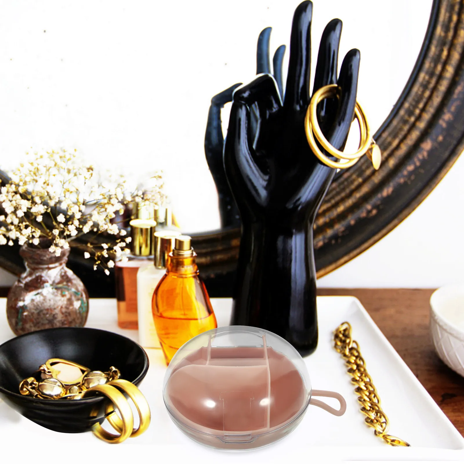 

Small Jewelry Storage Box Travel Necklace Organizer Earrings Rings Carrying Case Protective Portable Jewelry Organizer Storage