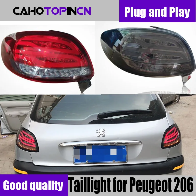 

For Peugeot 206 206CC 2004 2005 2006 2007 2008 Car LED Red Smoked Tail Light Rear Tail Lamp Turn Signal Brake Stop Bumper Light