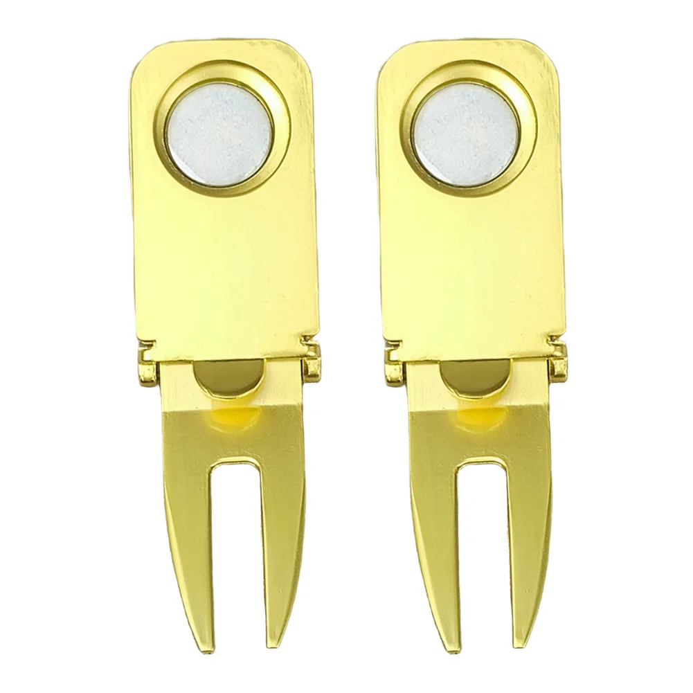 

Magnetic Golf Holder with Ball Marker and Divot Repair Tool 2 Pc Zinc Alloy Set for Enhancing Golf Experience on Course