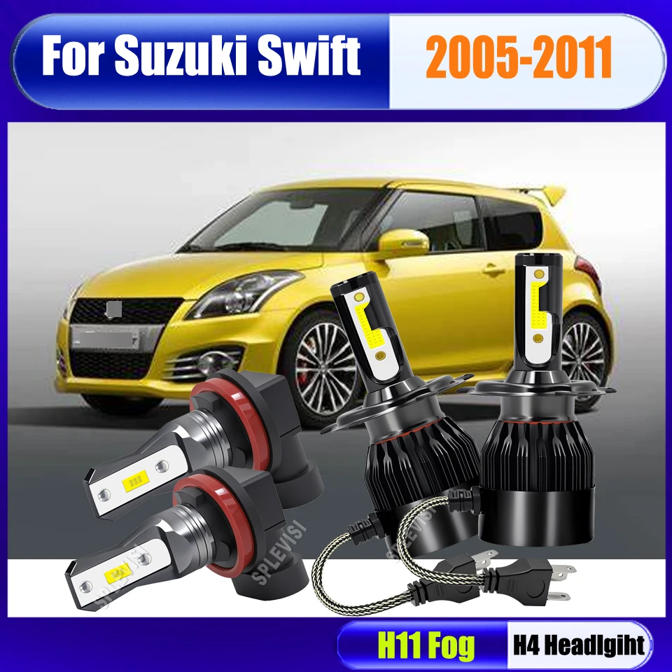 

H4 H11 LED Bulbs White Headlight Foglamp -Pure White 3 Year Warranty For Suzuki Swift 2005 2006 2007 2008 2009 2010 2011