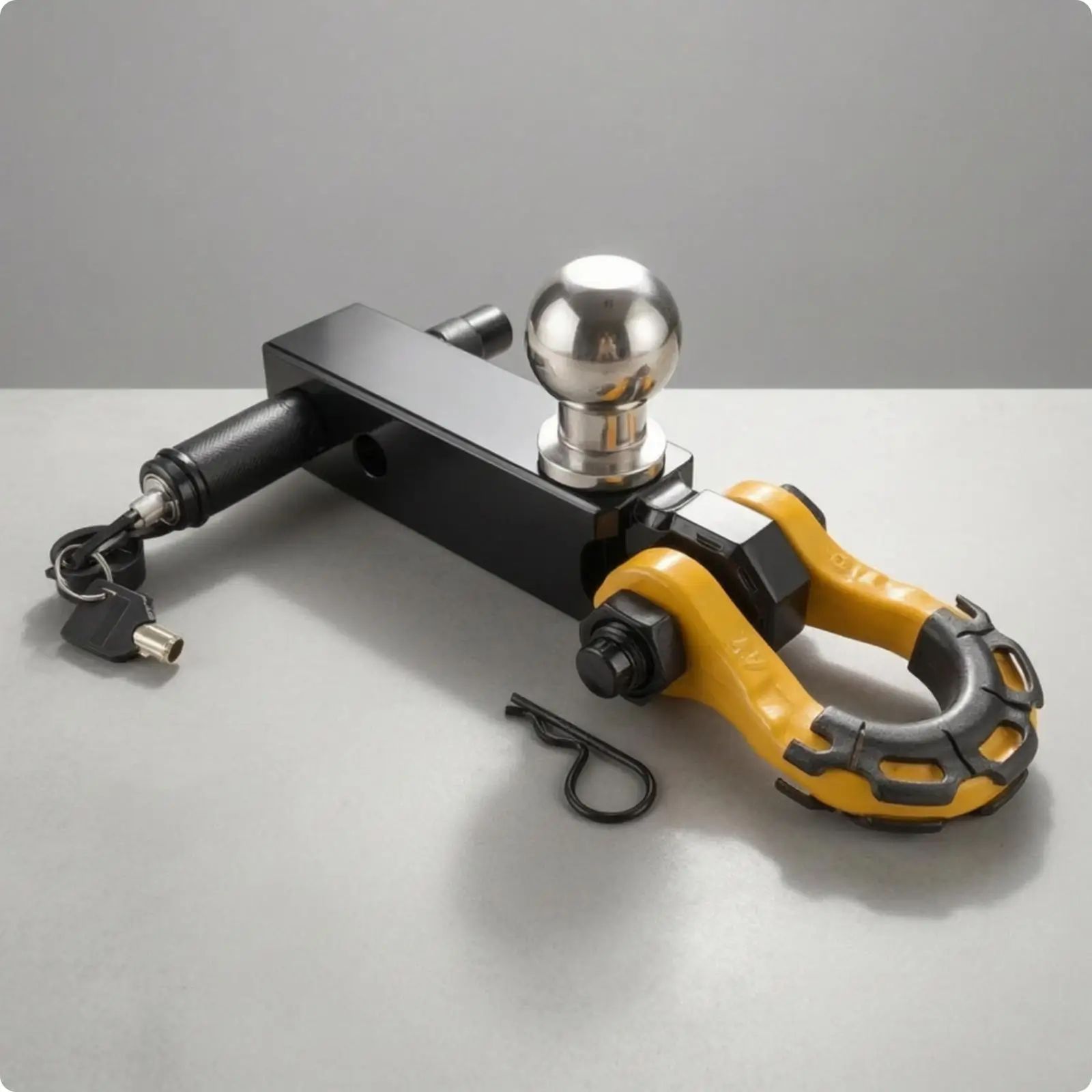 Vehicle Recovery Hook Stainless 50 Mm Tow Ball with Aluminum Arm Secure Hitch Connection for Car SUV Recovery