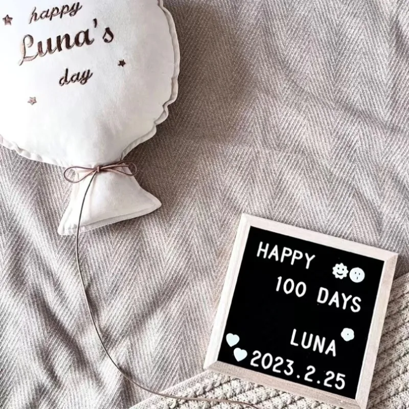 20cm quadrado ins madeira feltro carta scrabble board bebê cem dias foto adereços com suporte 340 placa de mensagem 20cm decorativo p