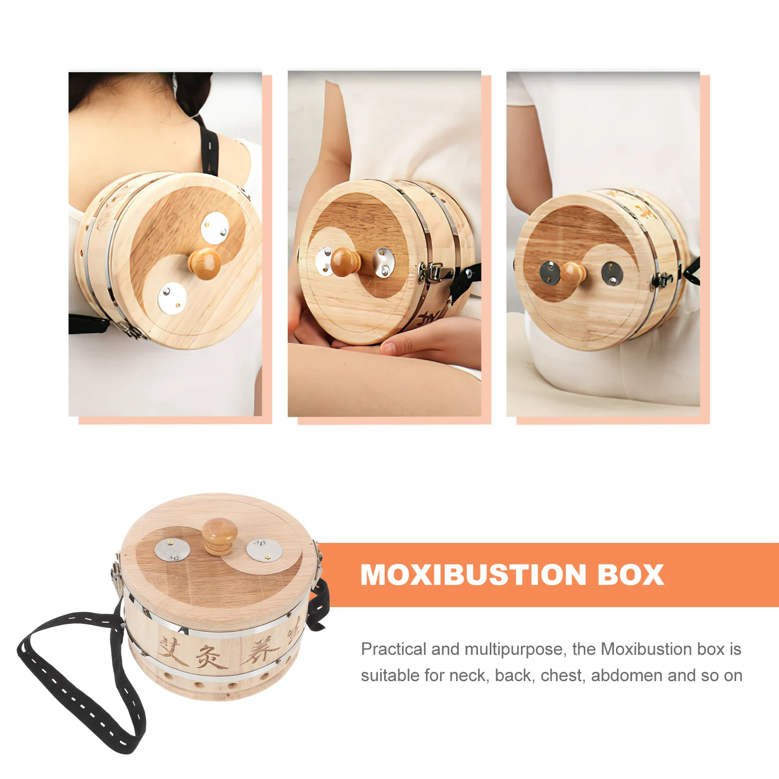 

Wooden Moxibustion Box Wormwood Moxa Burner Portable Household Moxibustion Treatment Tool Anti-Scald Moxa Box for Abdomen Neck