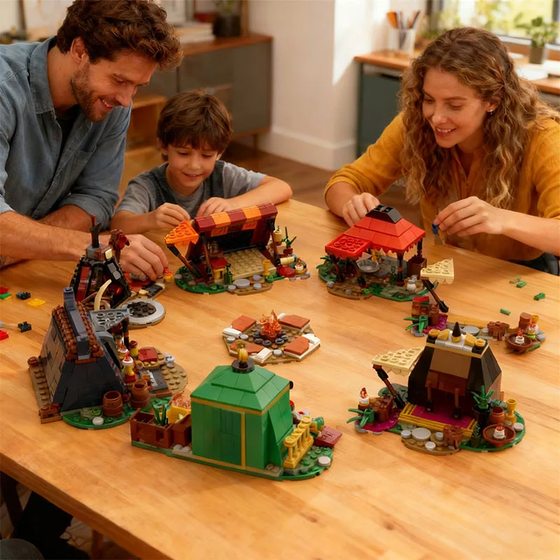 

MOC Baldured Gated Fire Camp Building Blocks Model Set Fire Camp Bricks Sets Popular Assembly Toys DIY Birthday Gifts for Kids