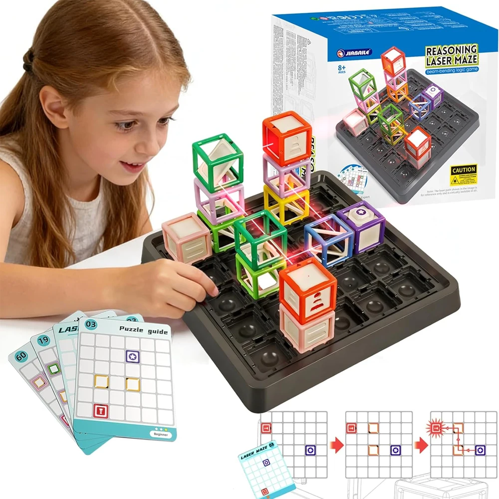 

60 уровней сложности: STEM-игра «Лазерный лабиринт» для детей, развивающая логическое мышление настольная игра-головоломка, обучающая игрушка для развития навыков складывания