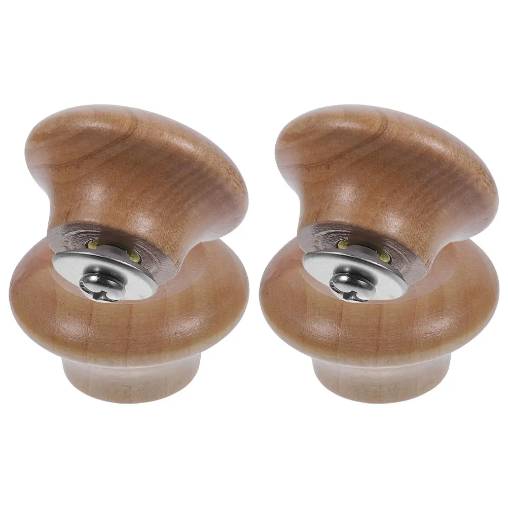 

4Pcs Replaceable Lid Knob Sturdy Wood Pan Lid Handles Easy Install Compact Size for Various Pot Cover Needs Pot Accessory