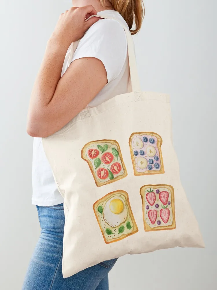 

Fruity and Savory Toast Bread Pack Tote Bag tote bag men's handbag large tote bag cloth woman